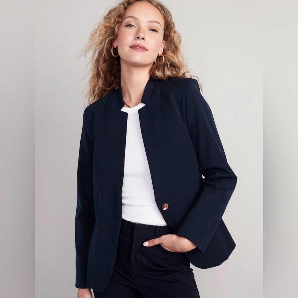 Old Navy Navy Blue Open-Front Blazer
